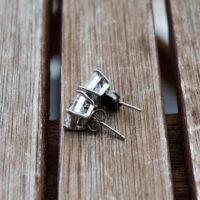 Square Sterling Silver Zirgonia Crystals Stud Earrings - Image 2